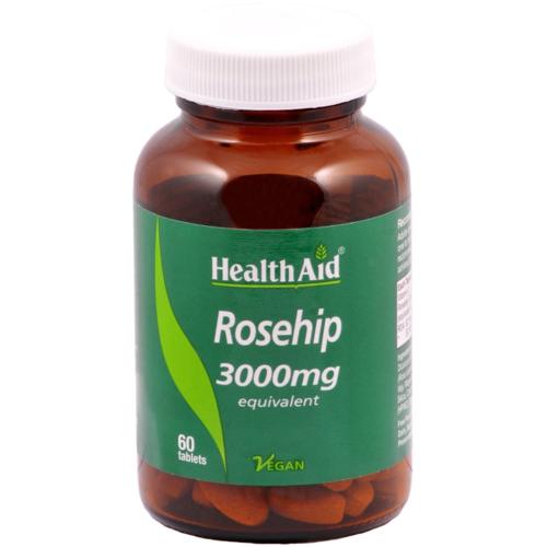 Health Aid Rosehip 3000mg Συμπλήρωμα Διατροφής με Εκχύλισμα Αγριοτριανταφυλλιάς & Βιταμίνης C Κατά της Οστεοαρθρίτιδας & των Φλεγμονών 60tabs 